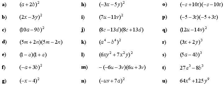 Formulas, expending, factoring and grouping the terms - Exercise 1